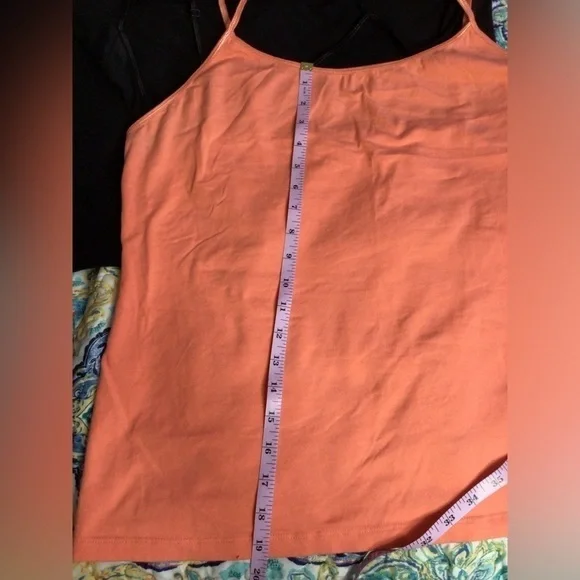 Women's Black and Orange Tank Tops xL  (0121) - Picture 11 of 12
